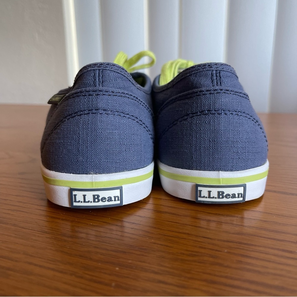 L.L. Bean Blue Canvas Low Top Sneakers Size 7.5 Wide - Picture 6 of 11